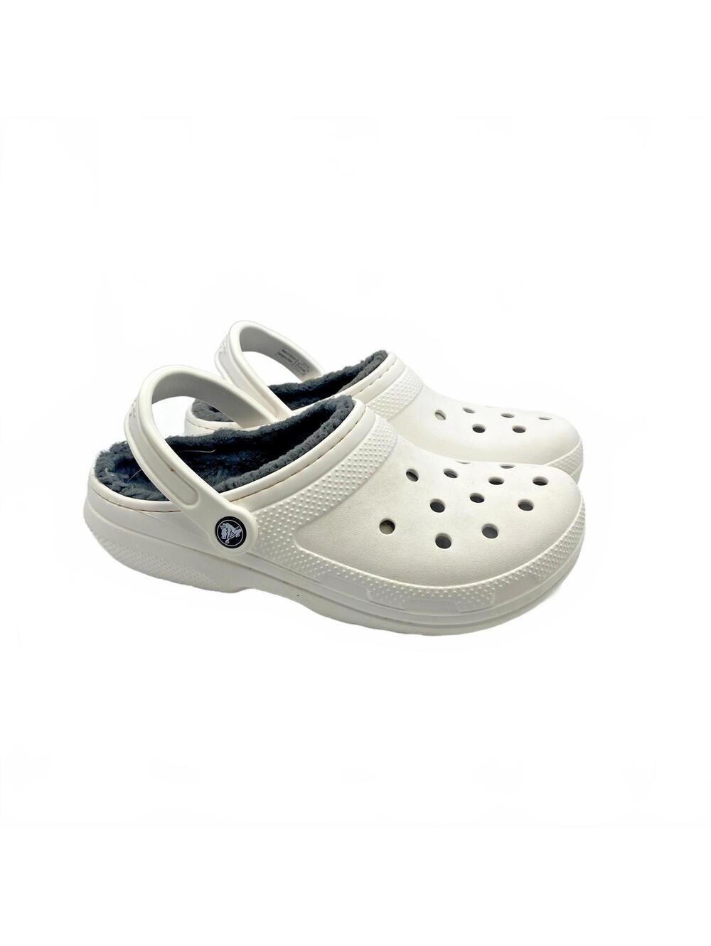 Crocs Classic Clogs  Men’s 7 Womens 9 White Classic Lined Winter Snow